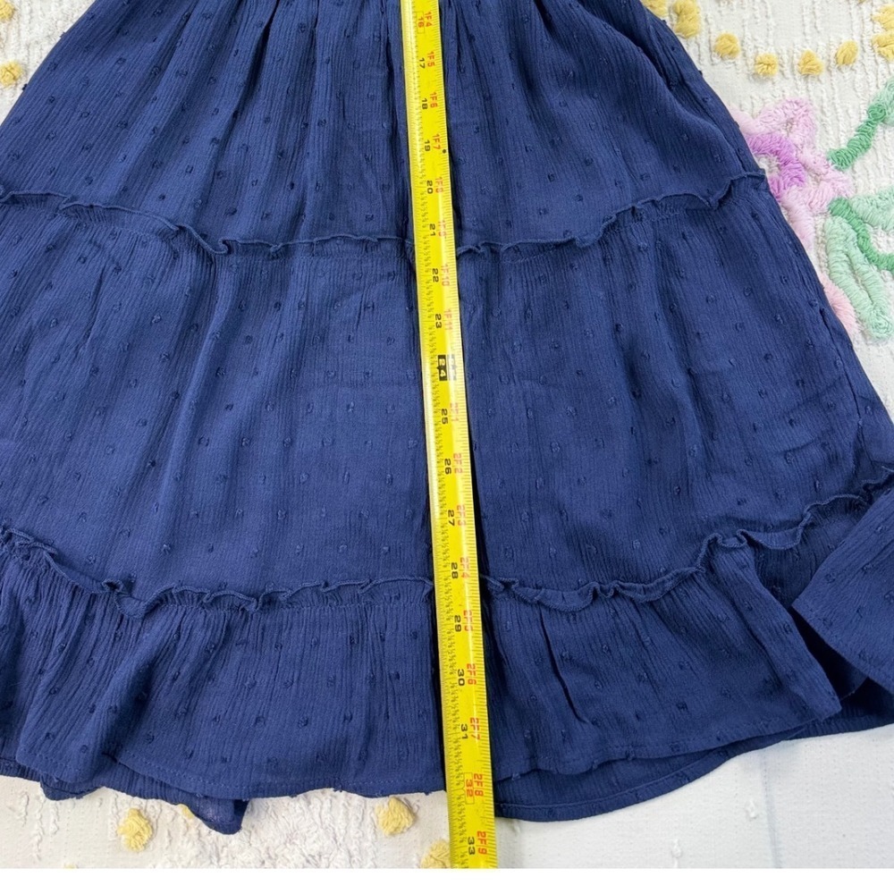 Speechless Navy Blue Swiss Dot Tiered Halter Neck Mini Dress Size Small‎ - Picture 3 of 9